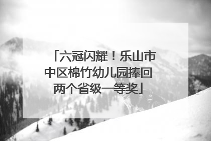六冠闪耀！乐山市中区棉竹幼儿园捧回两个省级一等奖