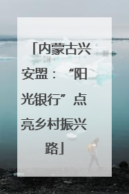 内蒙古兴安盟：“阳光银行”点亮乡村振兴路