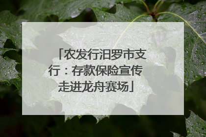 农发行汨罗市支行：存款保险宣传走进龙舟赛场