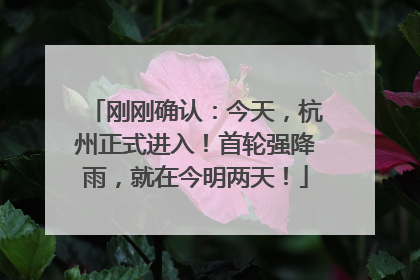 刚刚确认：今天，杭州正式进入！首轮强降雨，就在今明两天！