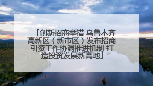 创新招商举措 乌鲁木齐高新区（新市区）发布招商引资工作协调推进机制 打造投资发展新高地