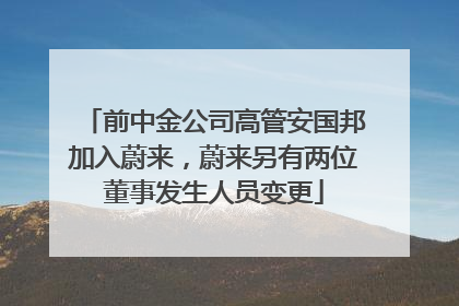 前中金公司高管安国邦加入蔚来，蔚来另有两位董事发生人员变更