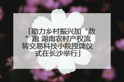 助力乡村振兴加“数”跑 湖南农村产权流转交易科技小院授牌仪式在长沙举行
