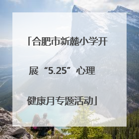 合肥市新麓小学开展“5.25”心理健康月专题活动