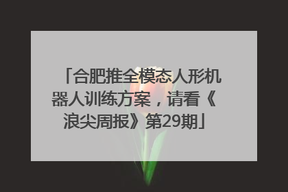 合肥推全模态人形机器人训练方案，请看《浪尖周报》第29期