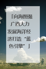 向海图强 广西大力发展海洋经济打造“蓝色引擎”