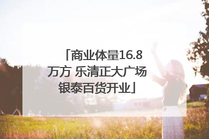 商业体量16.8万方 乐清正大广场银泰百货开业