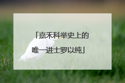 嘉禾科举史上的唯一进士罗以纯