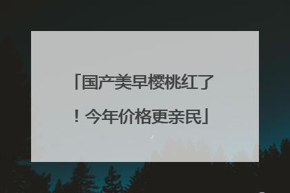 国产美早樱桃红了！今年价格更亲民