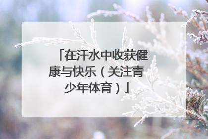 在汗水中收获健康与快乐（关注青少年体育）