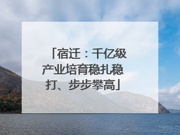宿迁：千亿级产业培育稳扎稳打、步步攀高