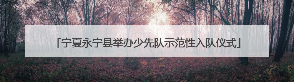 宁夏永宁县举办少先队示范性入队仪式