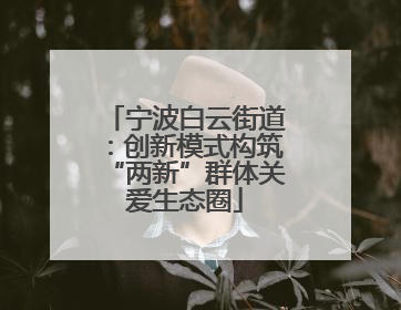 宁波白云街道：创新模式构筑“两新”群体关爱生态圈