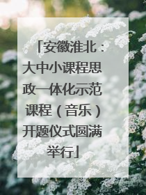 安徽淮北：大中小课程思政一体化示范课程（音乐）开题仪式圆满举行