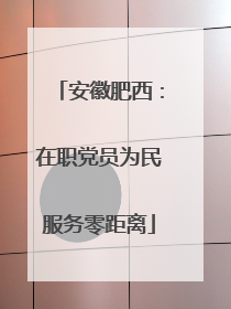 安徽肥西：在职党员为民服务零距离