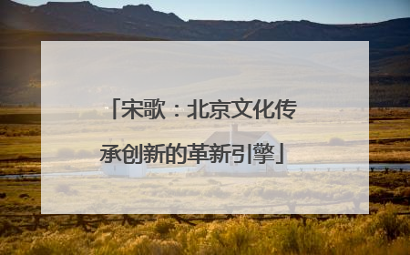 宋歌：北京文化传承创新的革新引擎