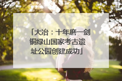 大冶：十年磨一剑 铜绿山国家考古遗址公园创建成功