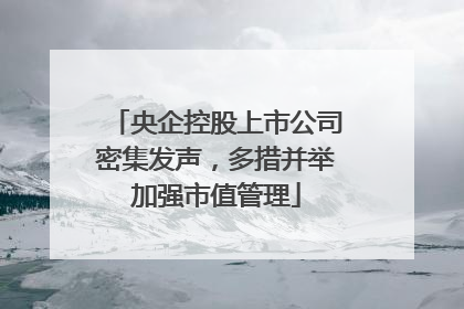 央企控股上市公司密集发声，多措并举加强市值管理