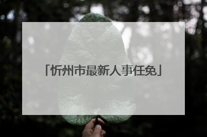 忻州市最新人事任免