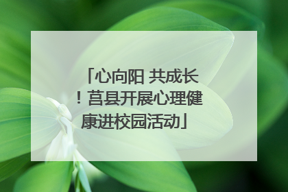 心向阳 共成长！莒县开展心理健康进校园活动