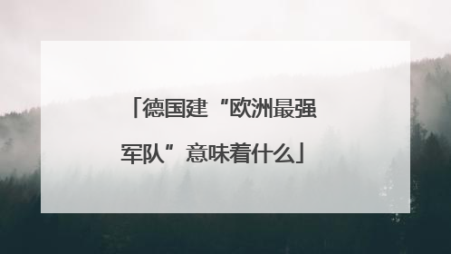 德国建“欧洲最强军队”意味着什么