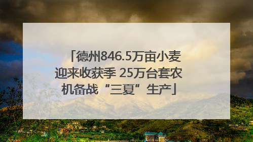德州846.5万亩小麦迎来收获季 25万台套农机备战“三夏”生产