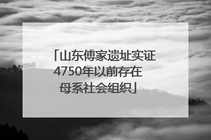 山东傅家遗址实证4750年以前存在母系社会组织