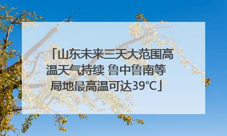 山东未来三天大范围高温天气持续 鲁中鲁南等局地最高温可达39℃