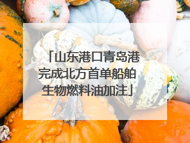 山东港口青岛港完成北方首单船舶生物燃料油加注
