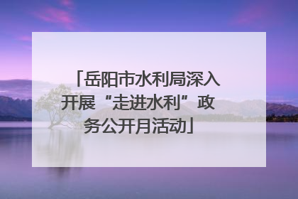 岳阳市水利局深入开展“走进水利”政务公开月活动