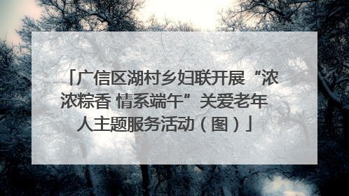 广信区湖村乡妇联开展“浓浓粽香 情系端午”关爱老年人主题服务活动（图）