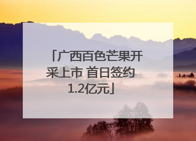 广西百色芒果开采上市 首日签约1.2亿元