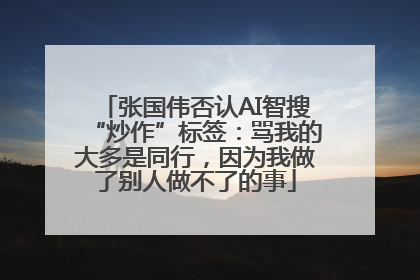 张国伟否认AI智搜“炒作”标签：骂我的大多是同行，因为我做了别人做不了的事
