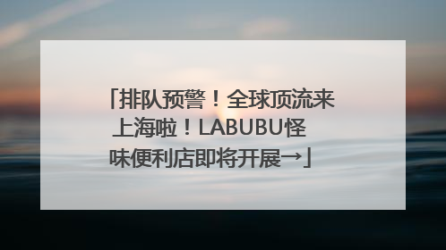 排队预警！全球顶流来上海啦！LABUBU怪味便利店即将开展→