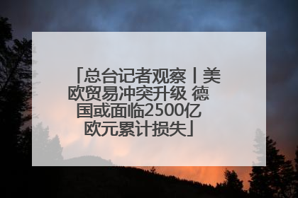 总台记者观察丨美欧贸易冲突升级 德国或面临2500亿欧元累计损失