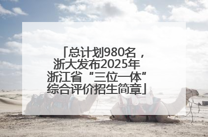 总计划980名，浙大发布2025年浙江省“三位一体”综合评价招生简章
