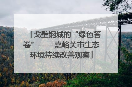 戈壁钢城的“绿色答卷”——嘉峪关市生态环境持续改善观察