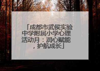 成都市武侯实验中学附属小学心理活动月：润心赋能，护航成长