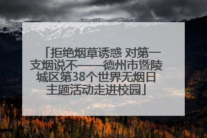 拒绝烟草诱惑 对第一支烟说不——德州市暨陵城区第38个世界无烟日主题活动走进校园