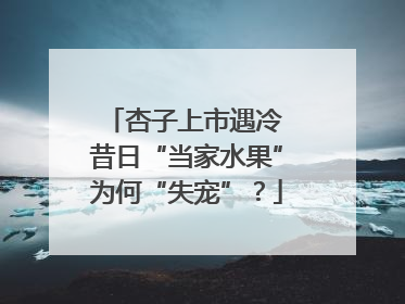 杏子上市遇冷 昔日“当家水果”为何“失宠”？