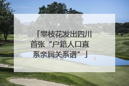 攀枝花发出四川首张“户籍人口直系亲属关系谱”