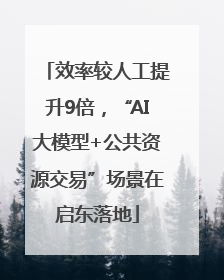 效率较人工提升9倍，“AI大模型+公共资源交易”场景在启东落地
