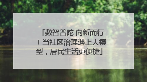 数智普陀 向新而行〡当社区治理遇上大模型，居民生活更便捷