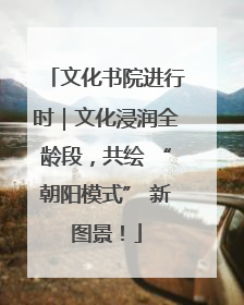 文化书院进行时｜文化浸润全龄段，共绘 “朝阳模式” 新图景！