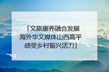 文旅康养融合发展 海外华文媒体山西高平感受乡村振兴活力