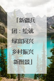 新疆兵团：绘就绿富同兴乡村振兴新图景