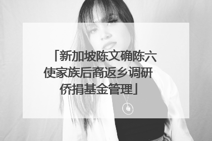 新加坡陈文确陈六使家族后裔返乡调研侨捐基金管理