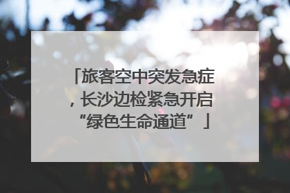 旅客空中突发急症，长沙边检紧急开启“绿色生命通道”