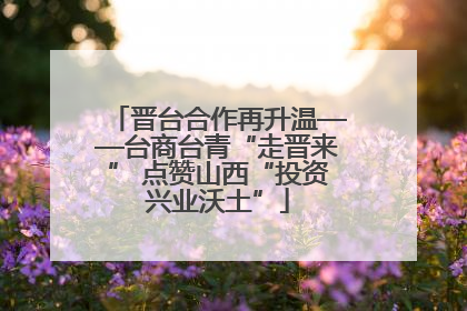 晋台合作再升温——台商台青“走晋来” 点赞山西“投资兴业沃土”