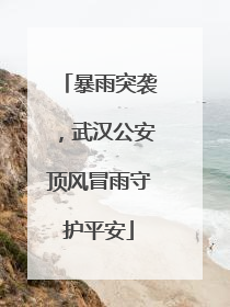 暴雨突袭，武汉公安顶风冒雨守护平安